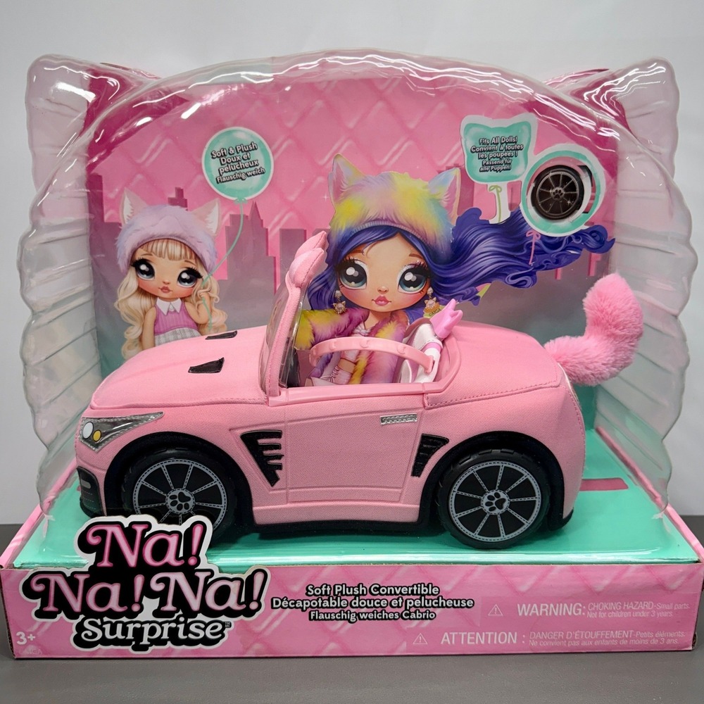 Na! Na! Na! Surprise Soft Plush Convertible Pink Doll Car Vehicle New